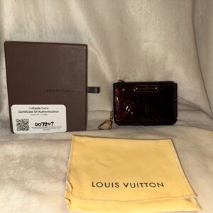 Louis Vuitton Dark Red Patent Leather Key Holder